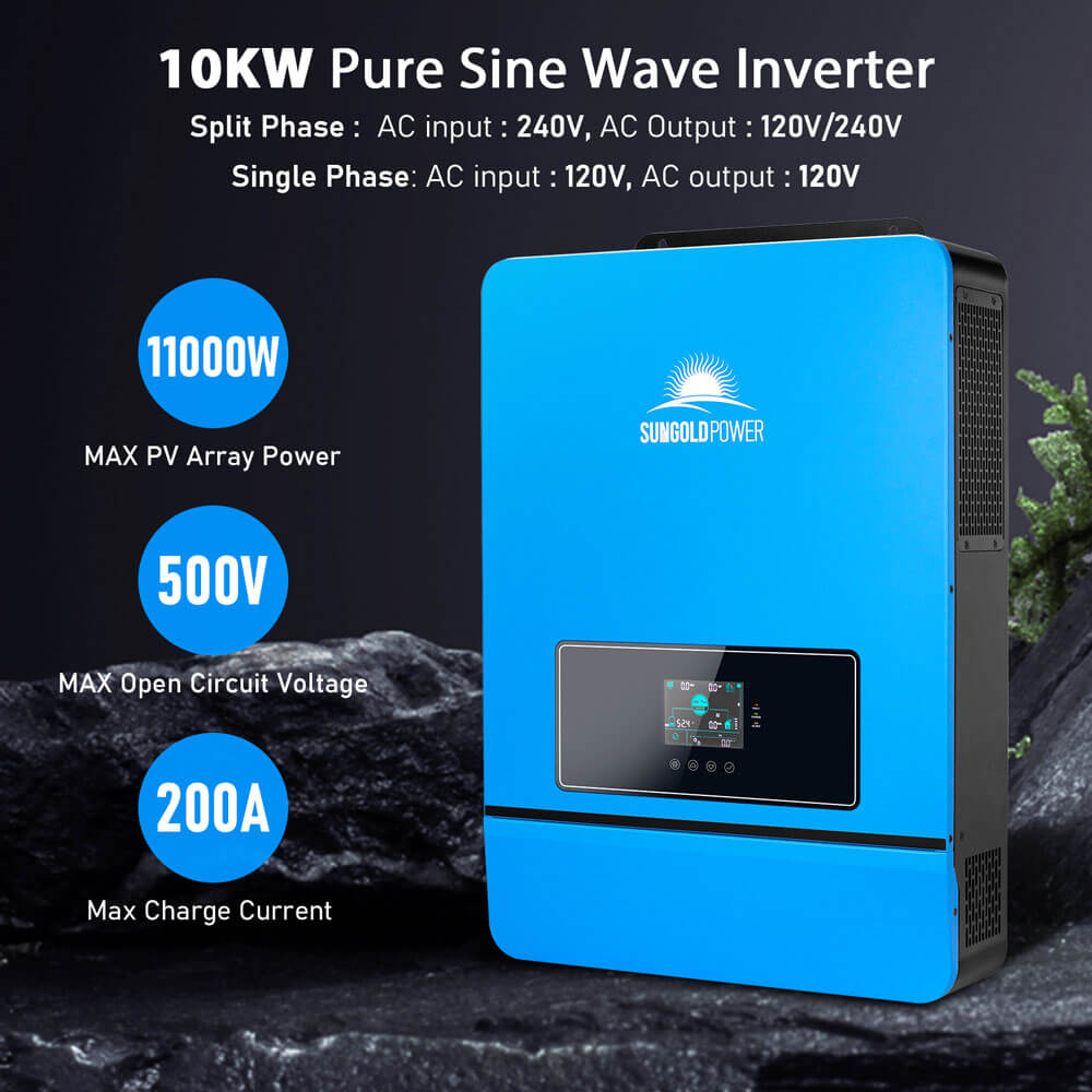 OFF GRID SOLAR KIT 10 X 550 WATTS SOLAR PANELS 4 X 5.12KWH LITHIUM BATTERY 10KW SOLAR INVERTER 48VDC 120V/240V SGM-10K20