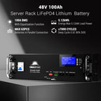 4 X 48V 100AH Server Rack LiFePO4 Lithium  Battery SG48100P UL1973  UL9540A