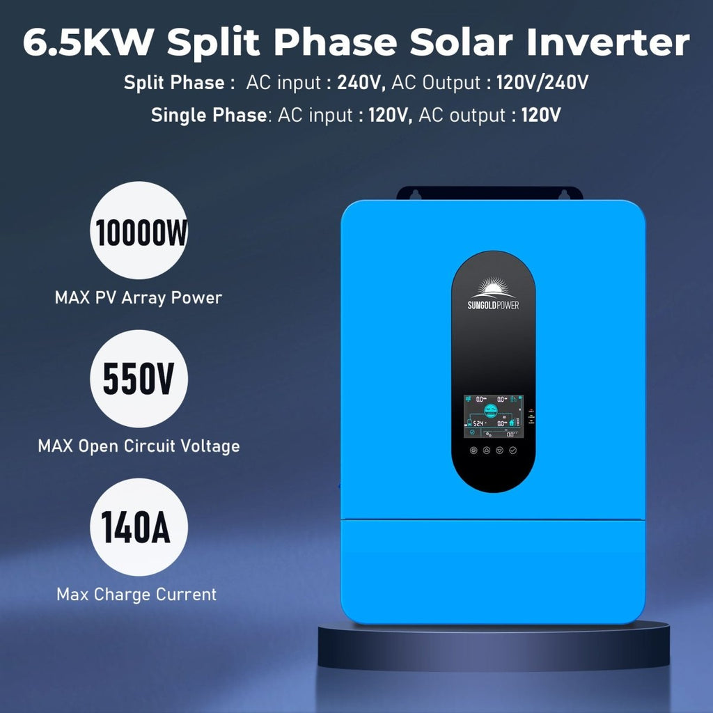 Off-Grid Solar Kit 13000W 48VDC 120VAC/240V 20.48KWH Lithium Battery 12 X 370 Watts Solar Panels SGM-1320M