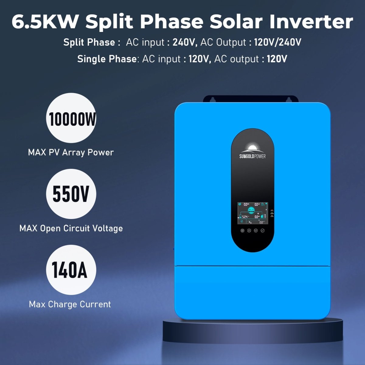 Off-Grid Solar Kit 13000W 48VDC 120VAC/240V 20.48KWH Lithium Battery 12 X 370 Watts Solar Panels SGM-1320M