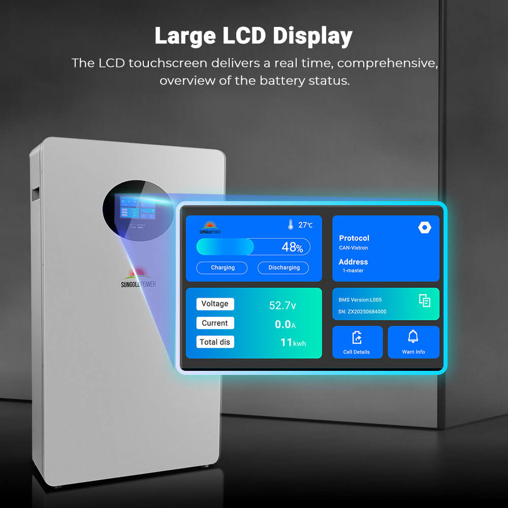 Wall-mounted X LiFePO4 LITHIUM BATTERY 51.2V 200AH SG48200T