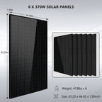 Off-Grid Solar Kit 5000W 48VDC 120V 10.24KWH Lithium Battery 6 X 370 Watts Solar Panels SGM-5K10M