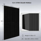 Off-Grid Solar Kit 13000W 48VDC 120VAC/240V 20.48KWH Lithium Battery 12 X 370 Watts Solar Panels SGM-1320M