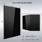 Off-Grid Solar Kits 12kW/15kW/18kW Options 120V/240V with 48v LiFePO4 Lithium Batteries & 415w Solar Panels SGR-18K20E