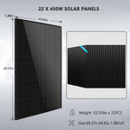 Off Grid Solar Kit 13000W 48VDC 120V/240KWH LiV LifePo4 25.6KWH Lithium Battery 22 X 450 Watts Solar Panels SGR-13K25E