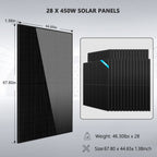 Hybrid Solar Kit 11.4KW 48V Split Phase 30.72KWH Lithium Battery 28 X 450 Watt Solar Panel (Optional) SGH-11N3E