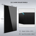 Off Grid Solar Kit 13000W 48VDC 120V/240KWH LiV LifePo4 25.6KWH Lithium Battery 22 X 450 Watts Solar Panels SGR-13K25E