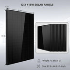 Off-Grid Solar Kit 8000W 48VDC 120V/240V LifePo4 10.24KWH-16.07KWH Lithium Battery 8 X 415 Watts Solar Panels SGR-8K10E