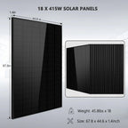 Off-Grid Solar Kits 12kW/15kW/18kW Options 120V/240V with 48v LiFePO4 Lithium Batteries & 415w Solar Panels SGR-18K20E