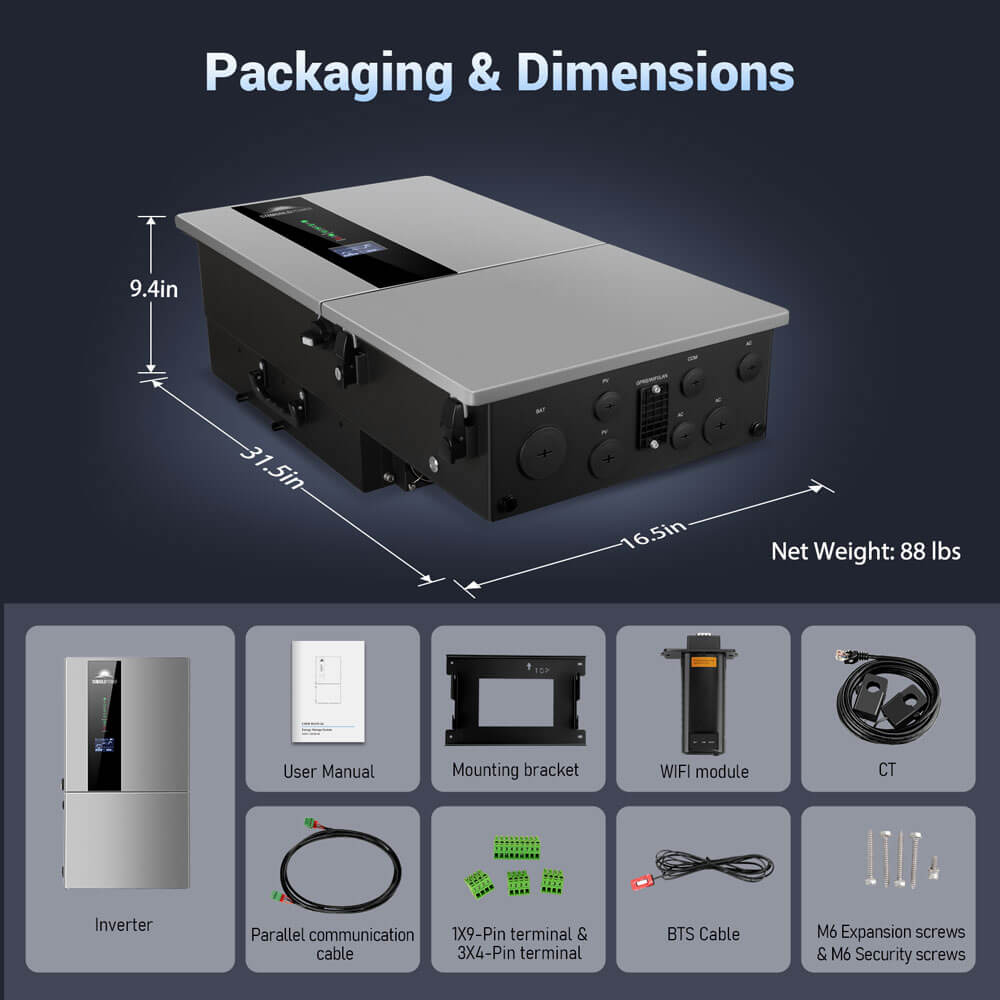 7.6KW Hybrid Inverter 48V Split Phase SGN7.6K1HB-48