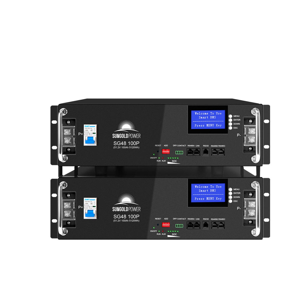 2 X 48V 100AH Server Rack LiFePO4 Lithium  Battery SG48100P UL1973 UL9540A