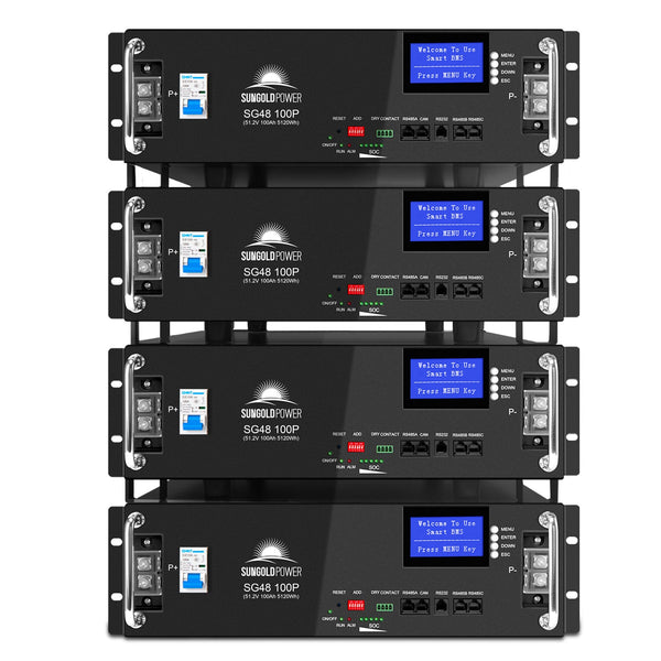 SunGoldPower SG48100P 48V 100Ah Server Rack Battery - 4-Pack
