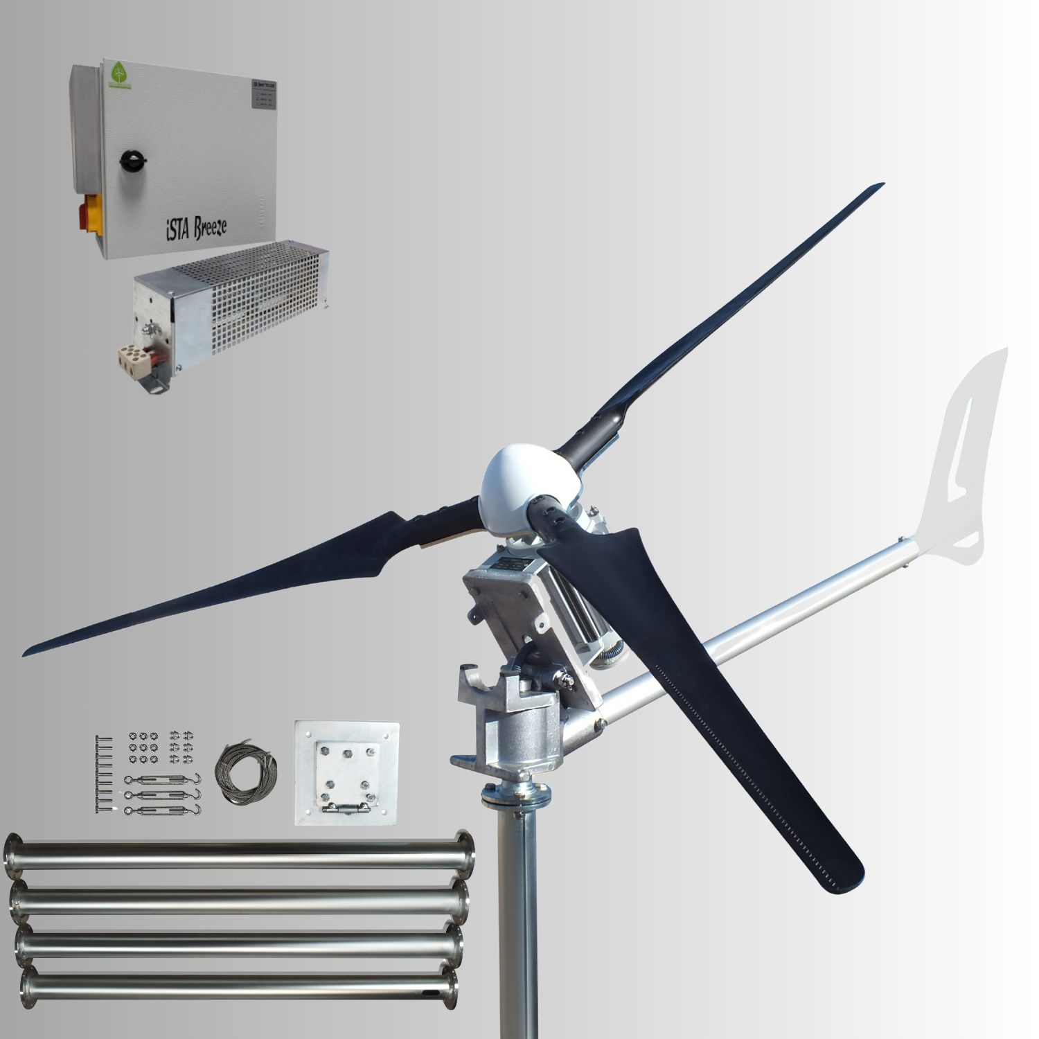 Kit i-1500W 24V/48V Windsafe Wind Turbine Wind Generator & Charge Controller (for Lithium Battery) & Tower