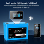 2 X 12V 100AH LiFePO4 Deep Cycle Lithium Battery / Bluetooth /Self-heating / IP65