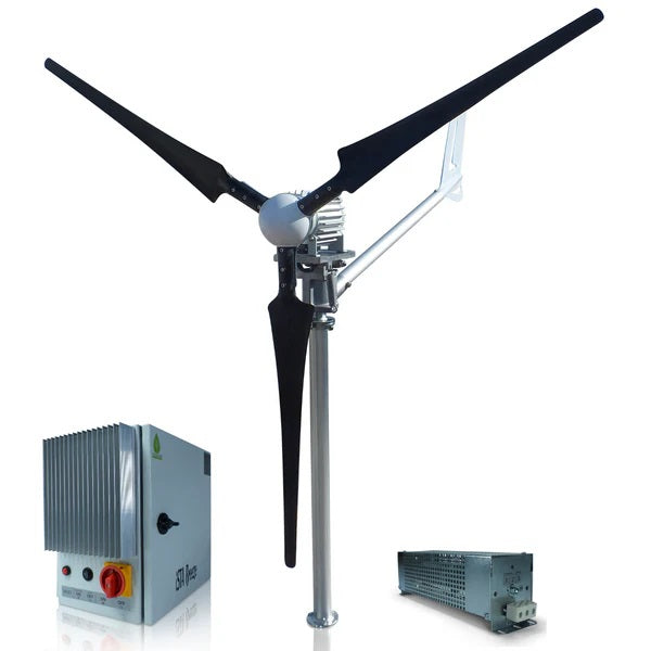 Kit i-1500W 24V/48V Windsafe Wind Turbine Wind Generator & Charge Controller (for Lithium Battery) & Tower (5 Blade)