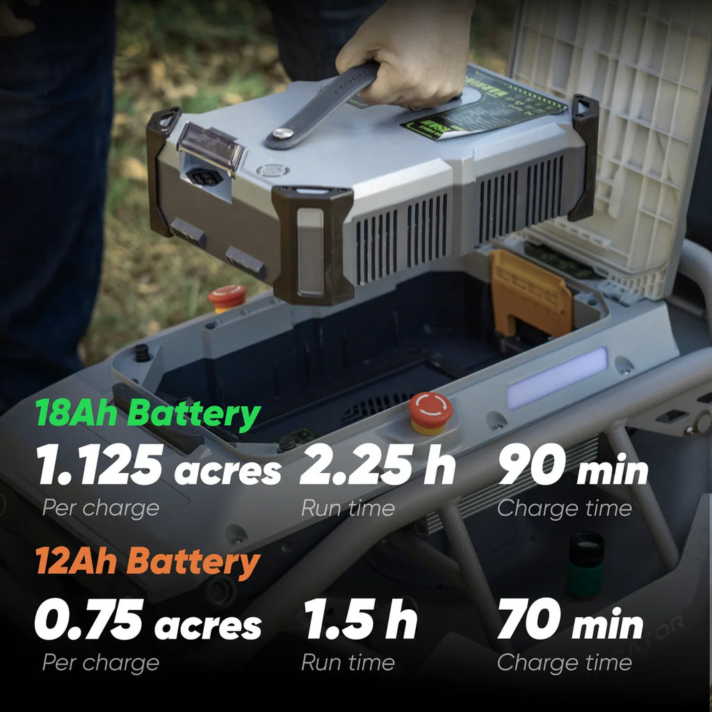 Mowrator S1 2WD 45% Slope Remote Control Lawn Mower with Leaf Shredding Vacuum