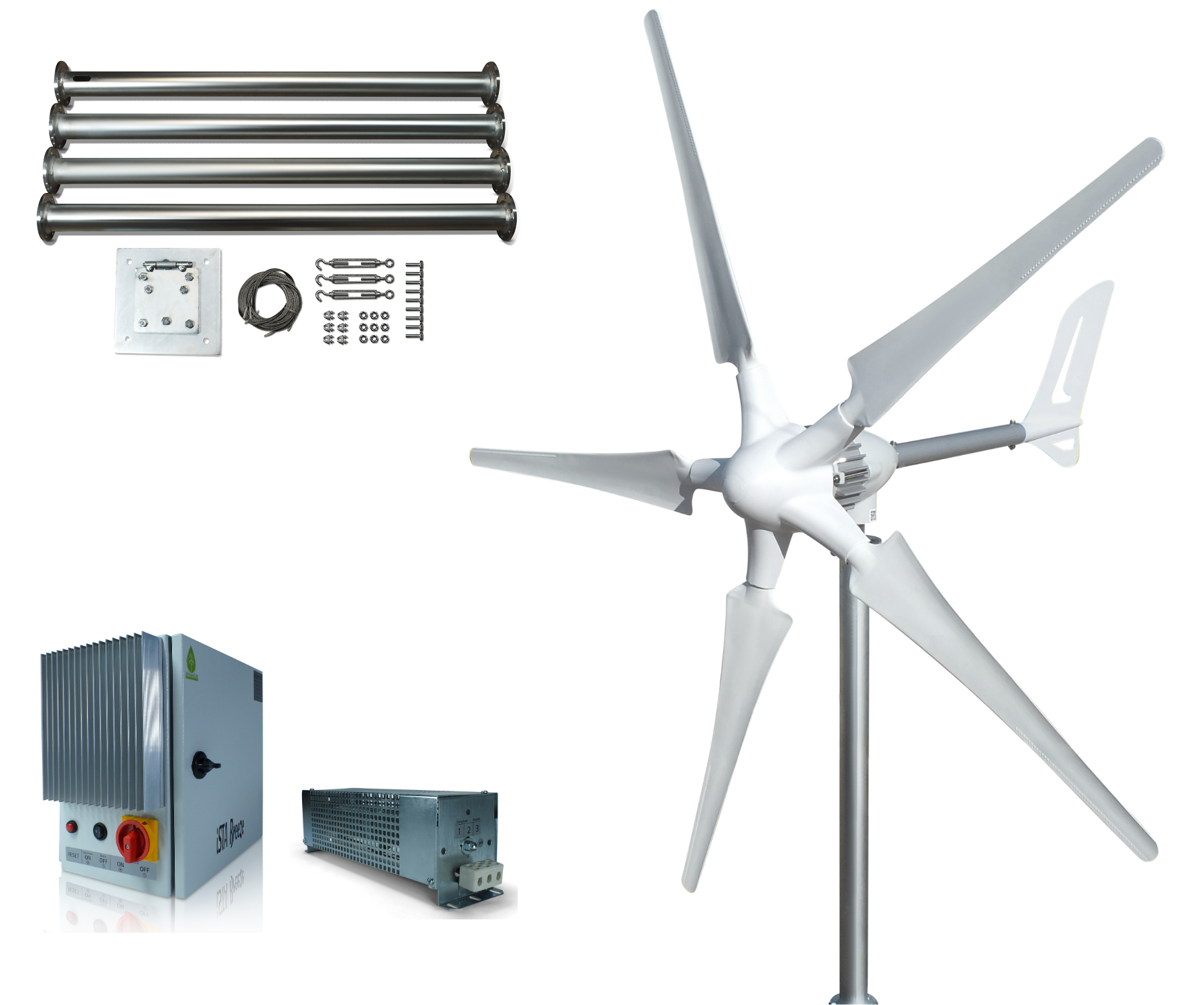 Kit i-1500W 48V Wind Turbine Wind Generator & Charge Controller (for Lithium Battery) & Tower
