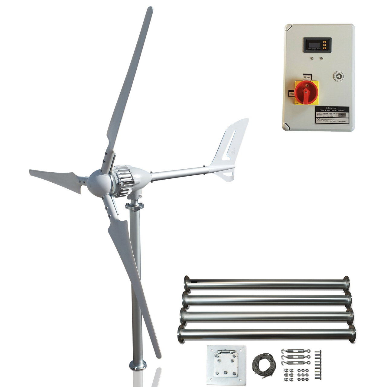 Kit i-1000W 48V Wind Turbine Wind Generator & Hybrid Charge Controller & Tower