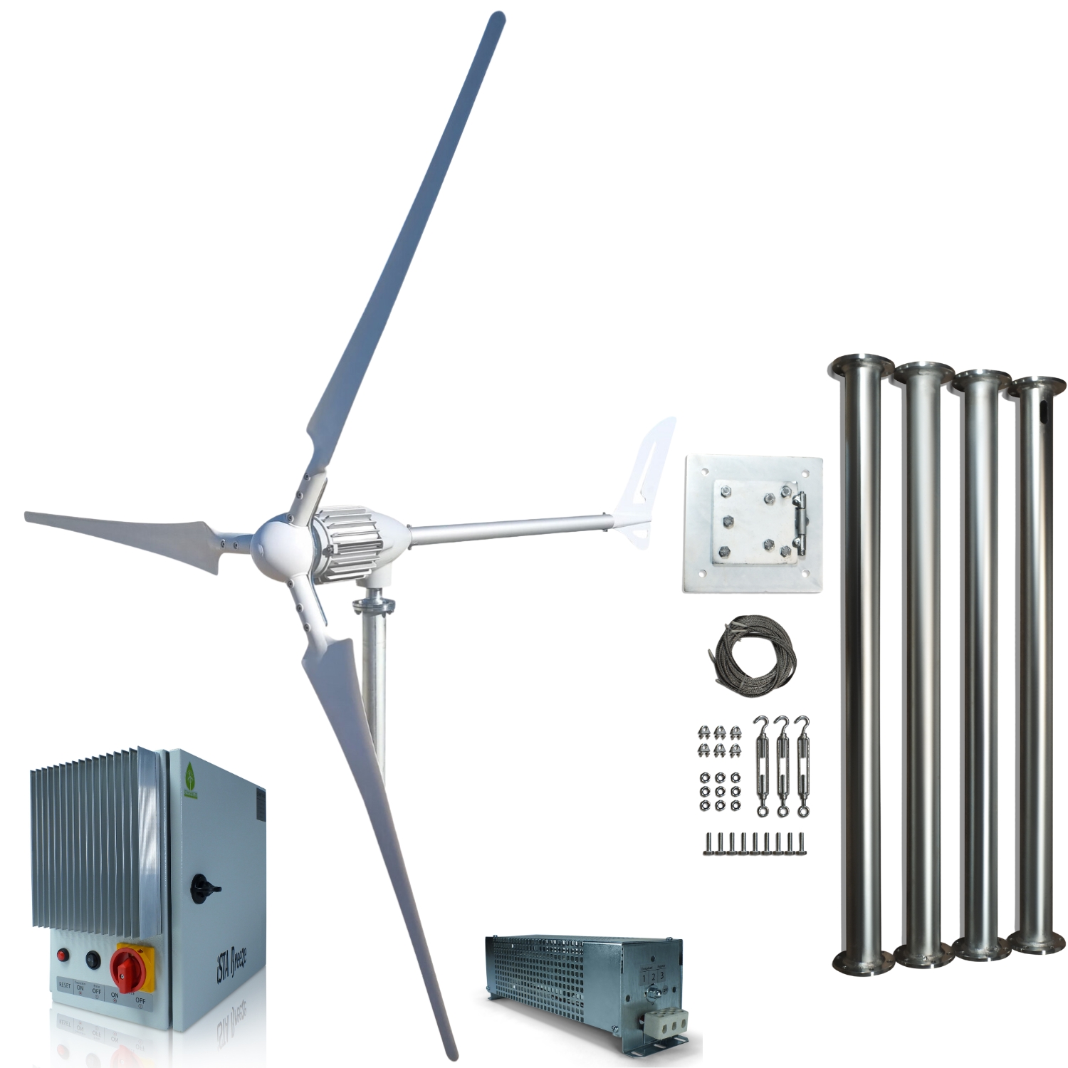 Kit i-1500W 48V Wind Turbine Wind Generator & Charge Controller (for Lithium Battery) & Tower