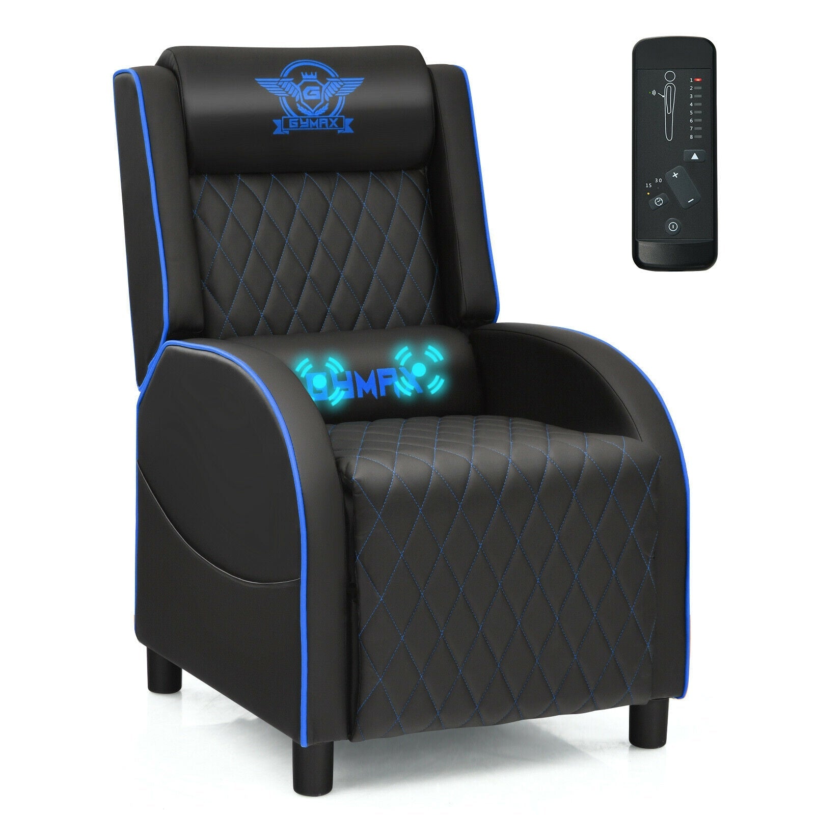 Massage Recliner Chair with Headrest and Adjustable Backrest