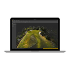FJD GolfMind 3D golf course model displayed on a laptop