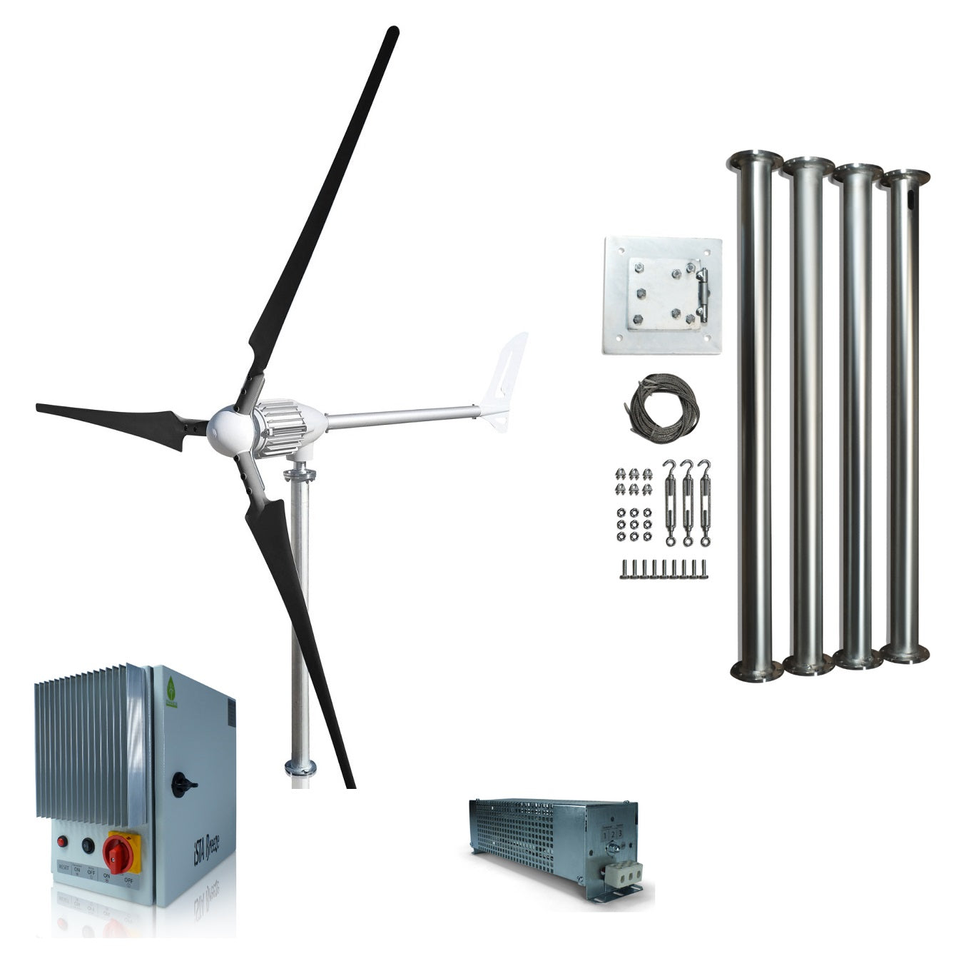 Kit i-1500W 24V Wind Turbine Wind Generator & Charge Controller (for Lithium Battery) & Tower