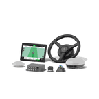 FJD ATX auto steering kit components: control terminal, steering wheel, GNSS antennas, LiDAR and sensors