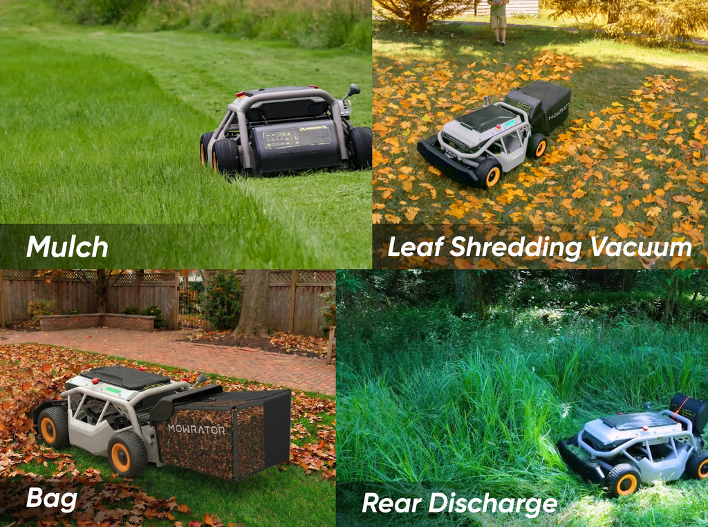 Mowrator S1 4WD Remote Control Mower - 75% Slope, Leaf Vacuum
