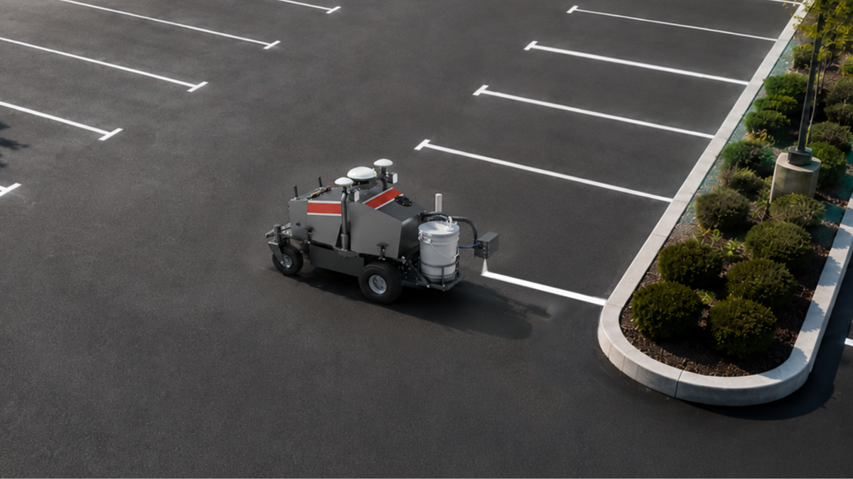 FJD PaintMaster Parking painting parking stall lines beside a curb