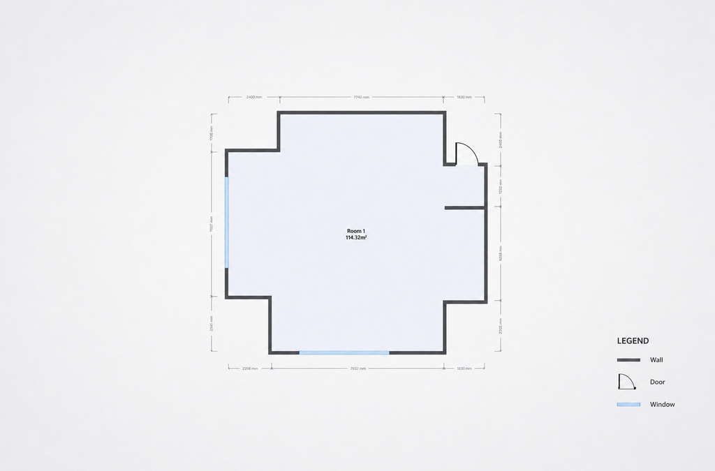 Editable floor plan created from an FJD Trion C1 scan