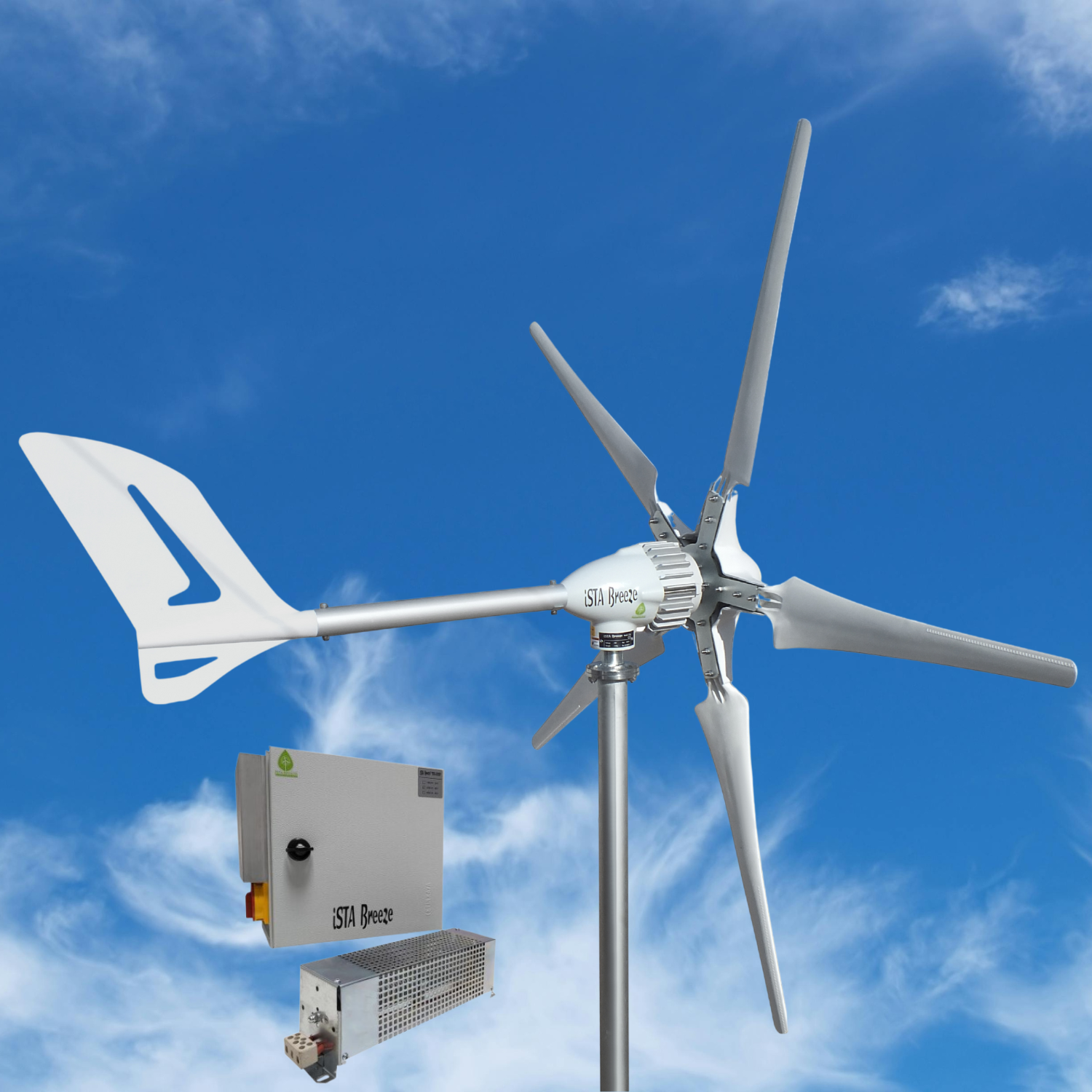 Kit i-2000W 24V/48V Wind Turbine Wind Generator & Charge Controller (for Acid & Gel Battery) & Tower