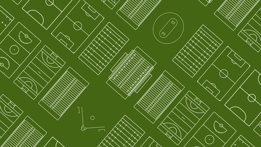 Illustration of sports field templates available for the FJD PaintMaster Pro