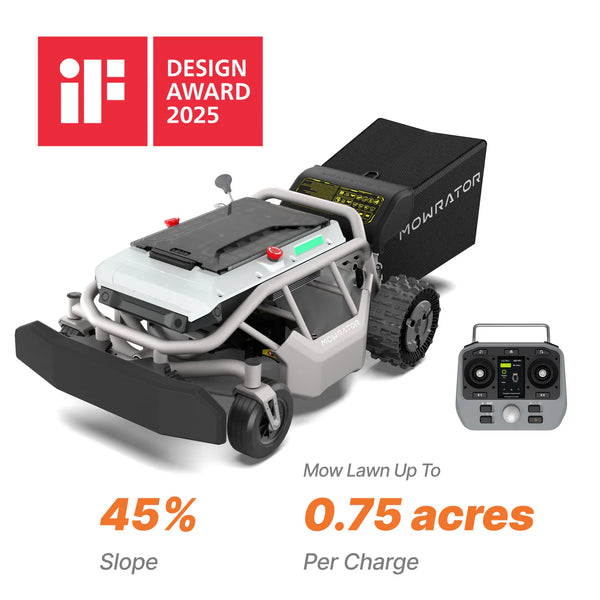 Mowrator S1 2WD Remote Control Mower - 45% Slope, Leaf Vacuum