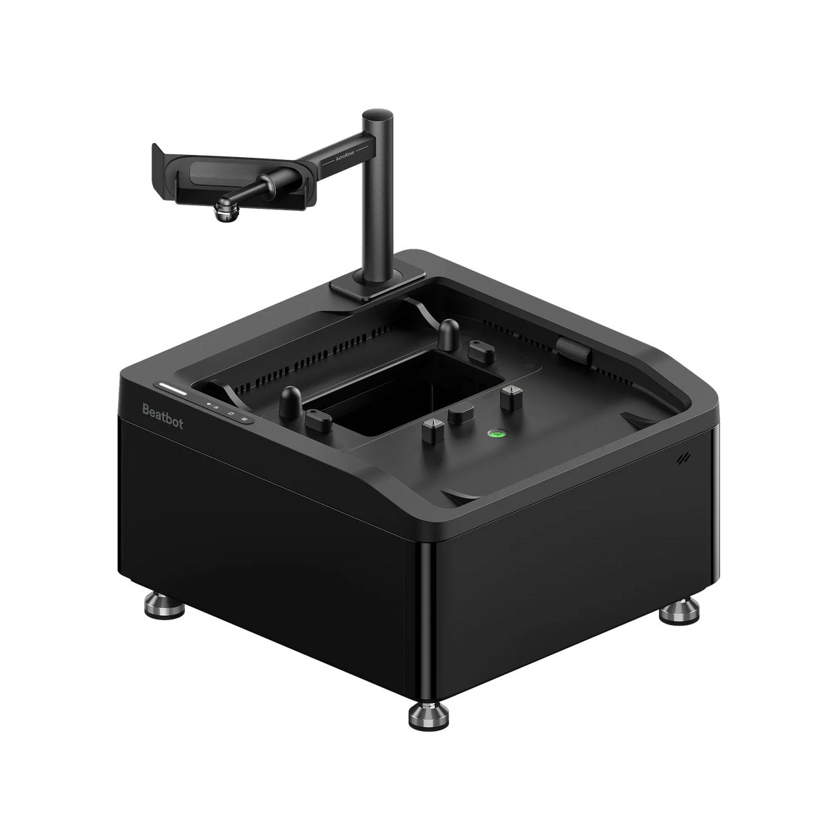 Beatbot AquaSense X AstroRinse cleaning station with the filter-cleaning arm raised