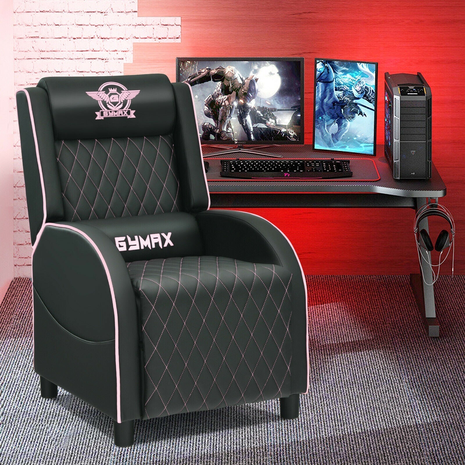Massage Recliner Chair with Headrest and Adjustable Backrest