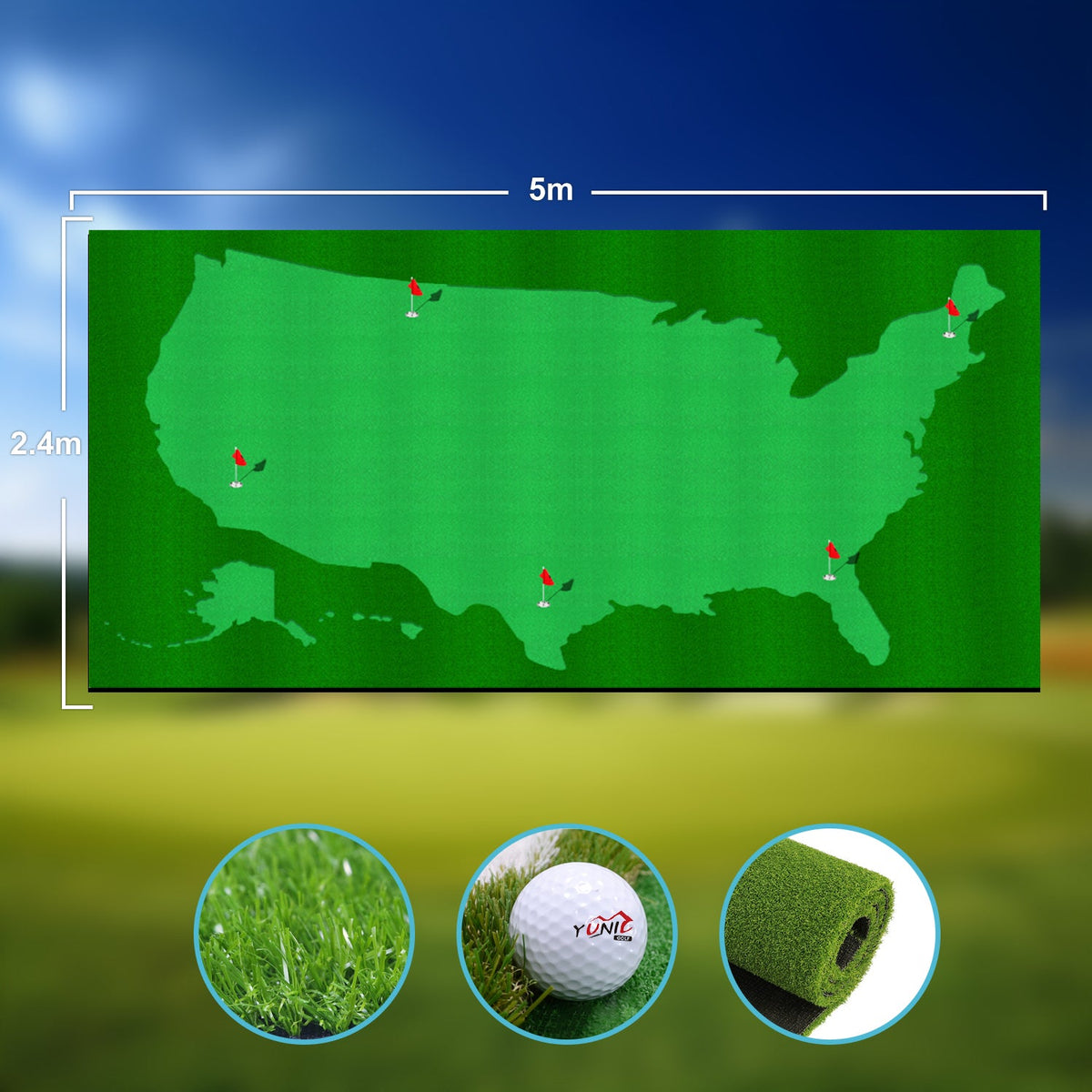 Golf Putting Green (16ft, Style US Map), image 2