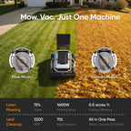 Mowrator S1 4WD 75% Slope Remote Control Lawn Mower with Leaf Shredding Vacuum
