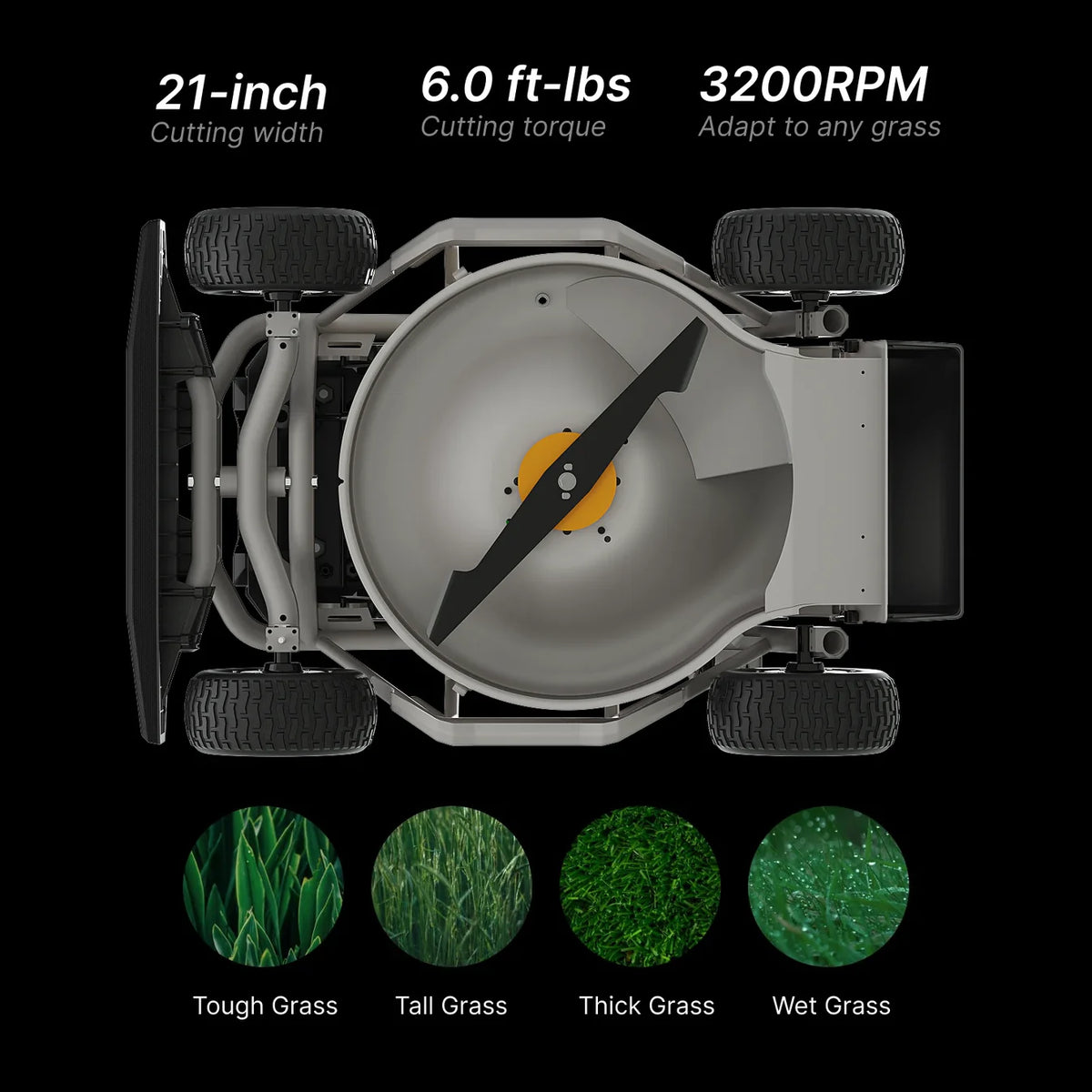 Mowrator S1 4WD cutting wet matted grass cleanly