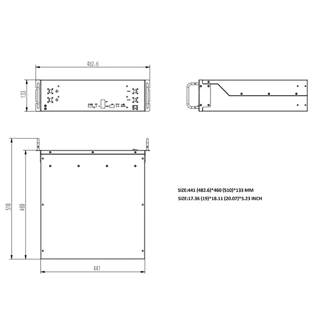 RUIXU Battery | Server Rack 3U Battery | RX-LFP48100 | UL1973 Certified | UL9540