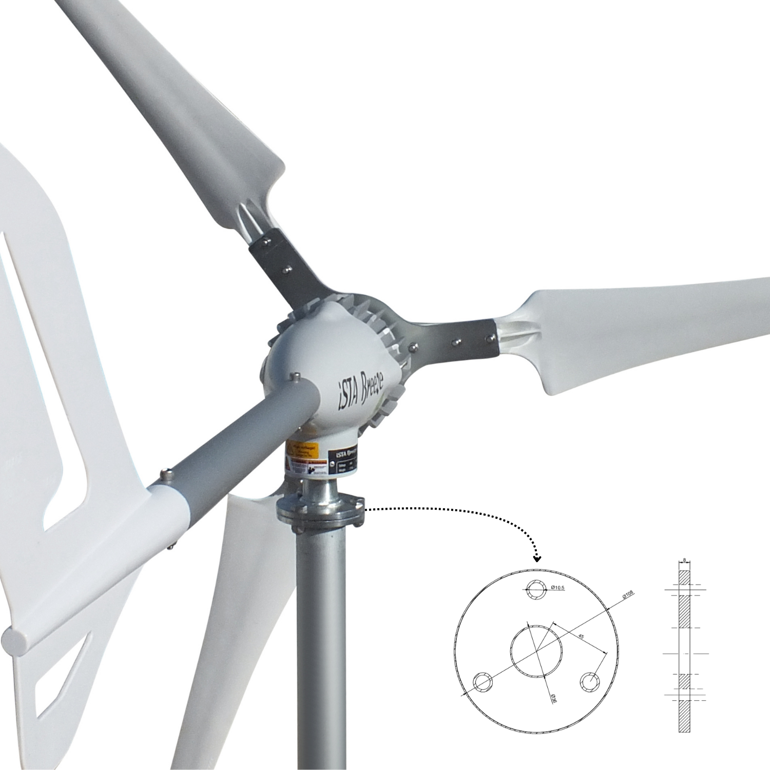 Kit i-700W 48V Wind Turbine Wind Generator & Hybrid Charge Controller & Tower