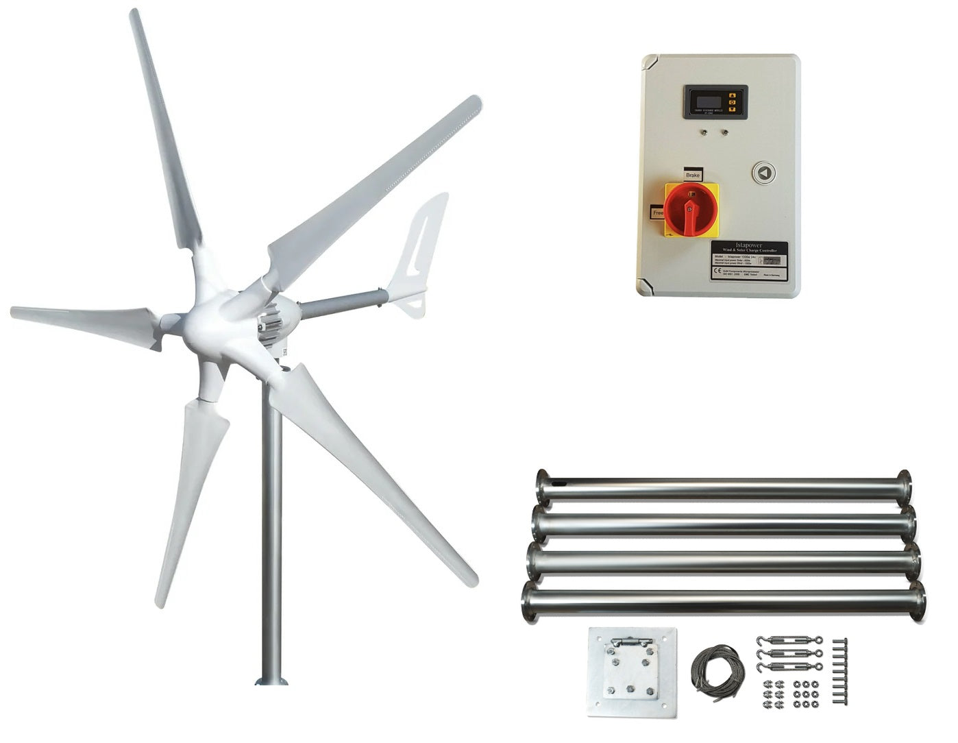 Kit i-700W 24V Wind Turbine Wind Generator & Hybrid Charge Controller & Tower