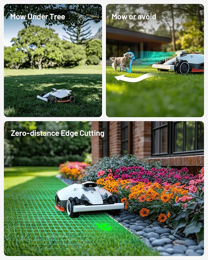 LUBA 2 AWD 3000HX Robot Lawn Mower with 4G, All-Wheel-Drive for 80% Slope, Perimeter Wire Free for 0.75 Acre, UltraSense AI Vision & RTK Auto-Mapping, 2.2"-4.0" Adjustable Cutting Height