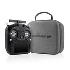 RadioMaster TX16S MK3 radio beside its signature carry case
