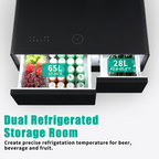 Modern Smart Coffee Table with Built-in Fridge, Bluetooth Speaker, Wireless Charging, Touch Control Panel, USB Interface Black