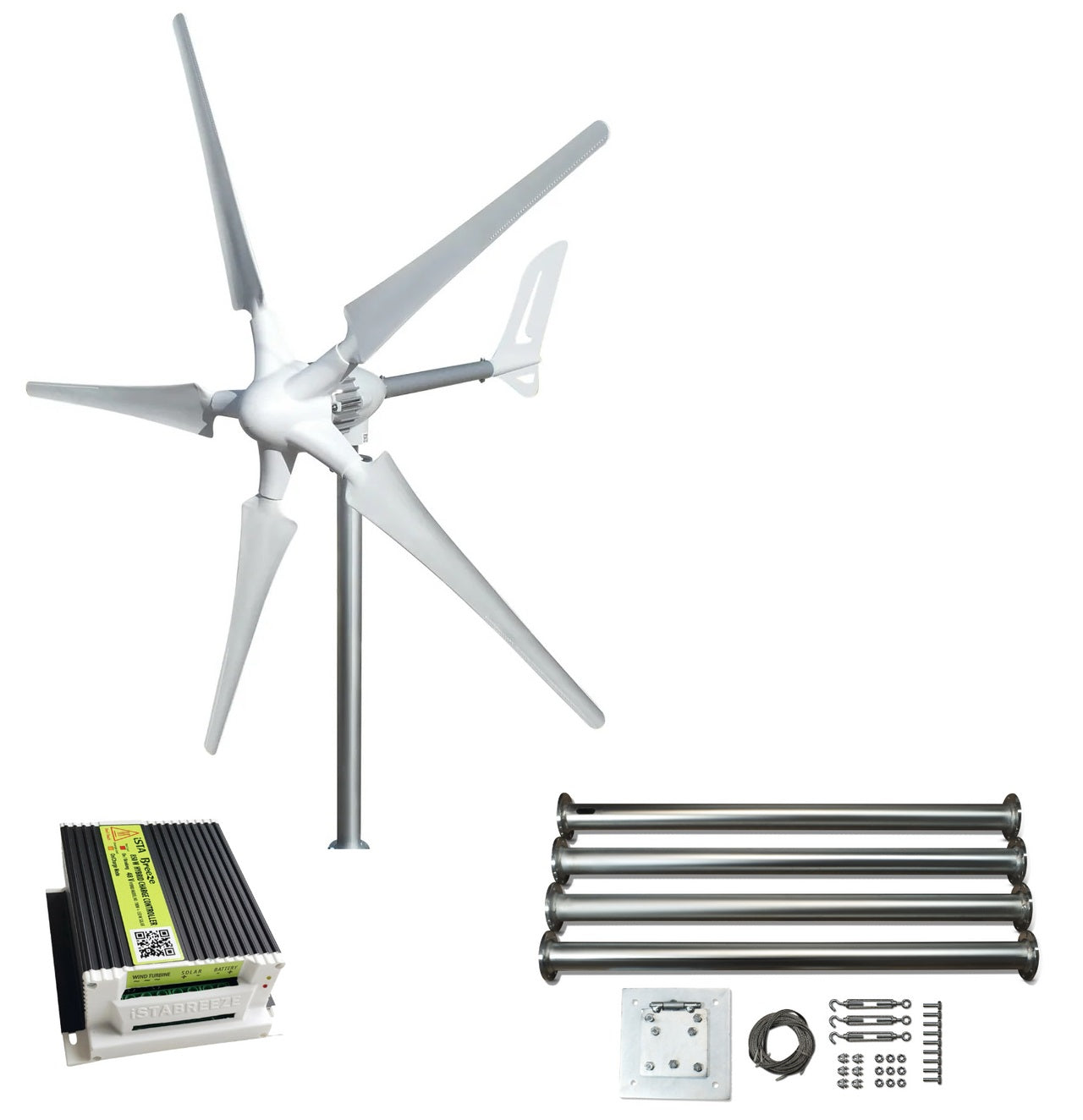 Kit i-700W 48V Wind Turbine Wind Generator & Hybrid Charge Controller & Tower