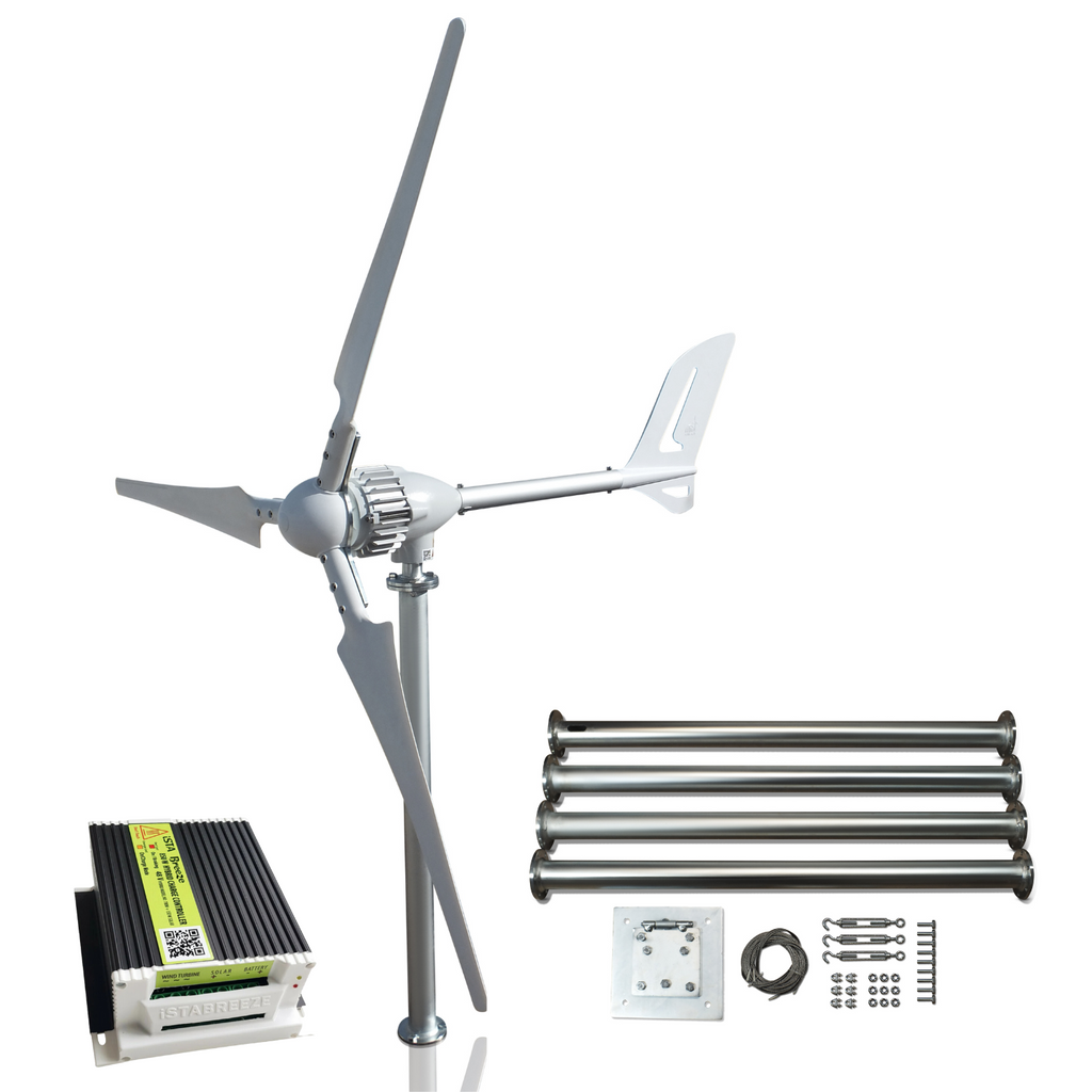 Kit i-700W 48V Wind Turbine Wind Generator & Hybrid Charge Controller & Tower