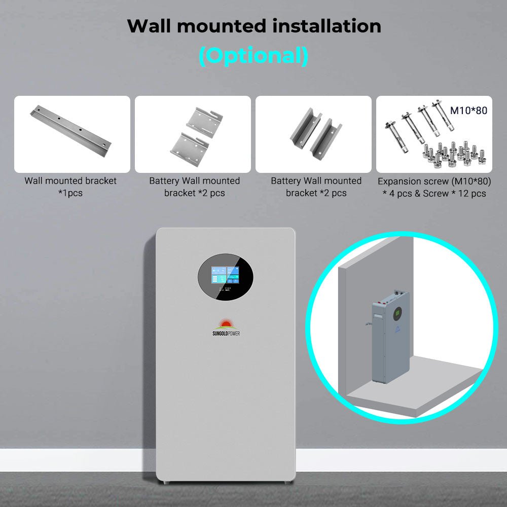 Wall-mounted X LiFePO4 LITHIUM BATTERY 51.2V 200AH SG48200T