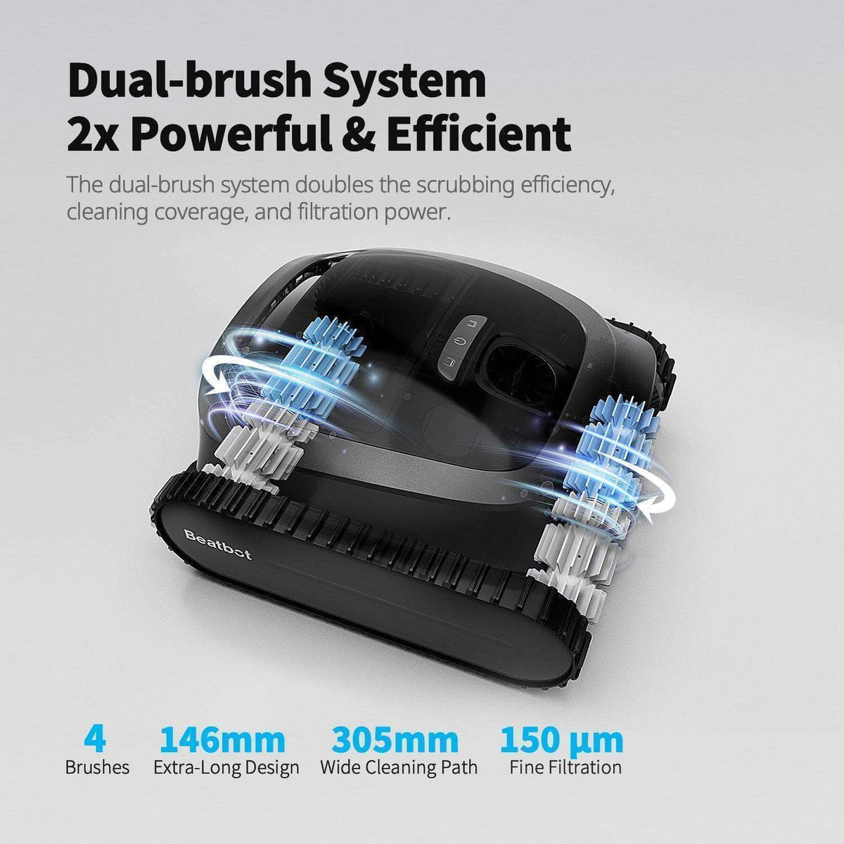 Beatbot AquaSense with its dual-group roller brushes highlighted