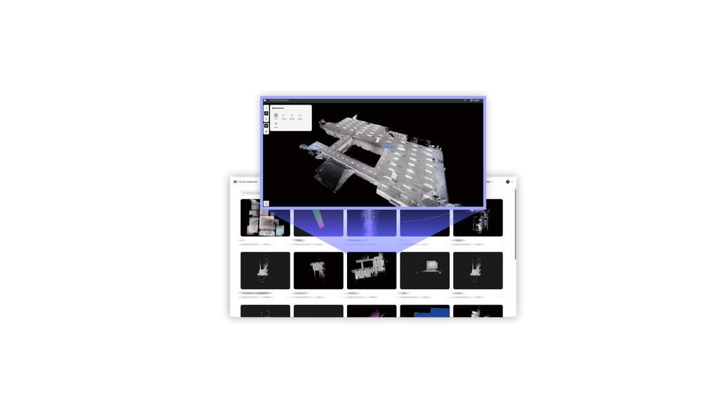 FJD Trion software showing a point cloud project