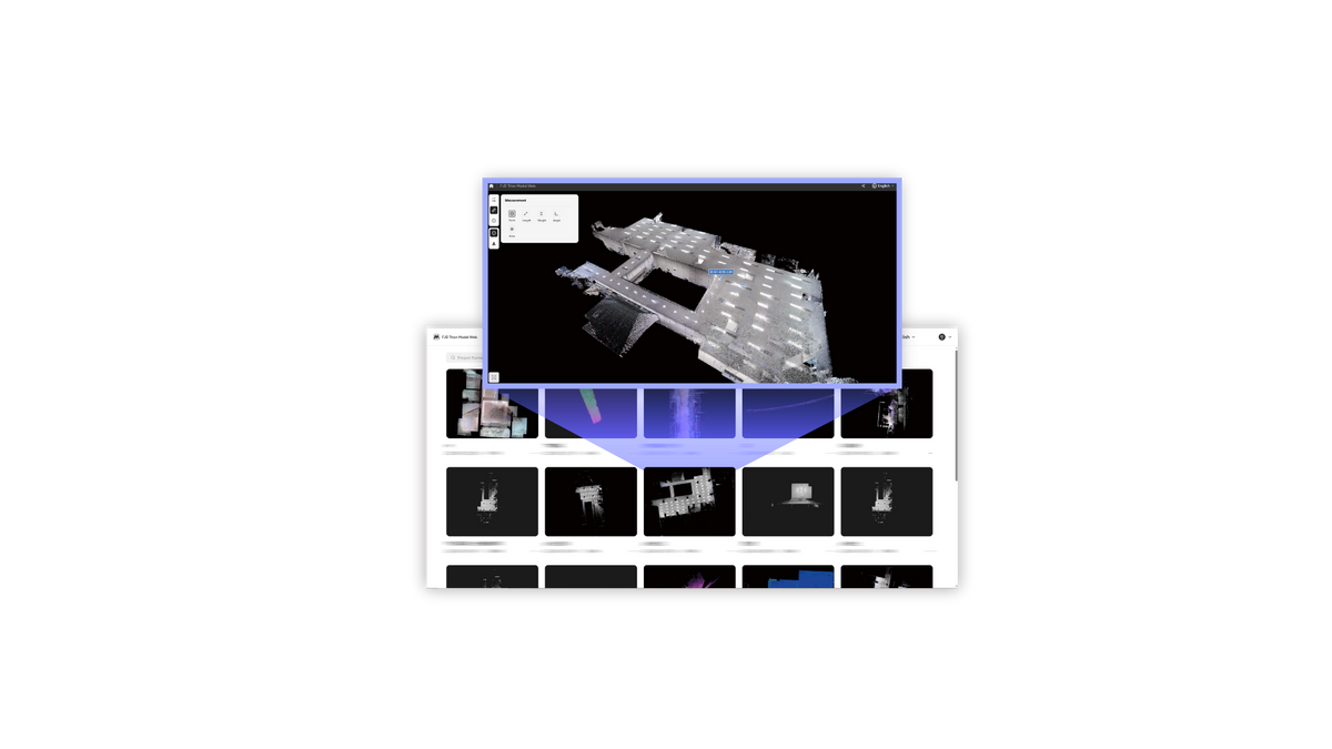 FJD Trion software showing a point cloud project